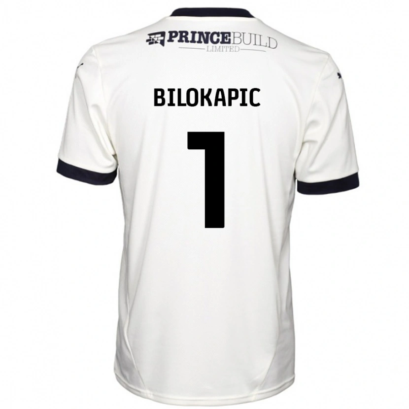 Danxen Enfant Maillot Nicholas Bilokapic #1 Blanc Cassé Noir Tenues Extérieur 2024/25 T-Shirt