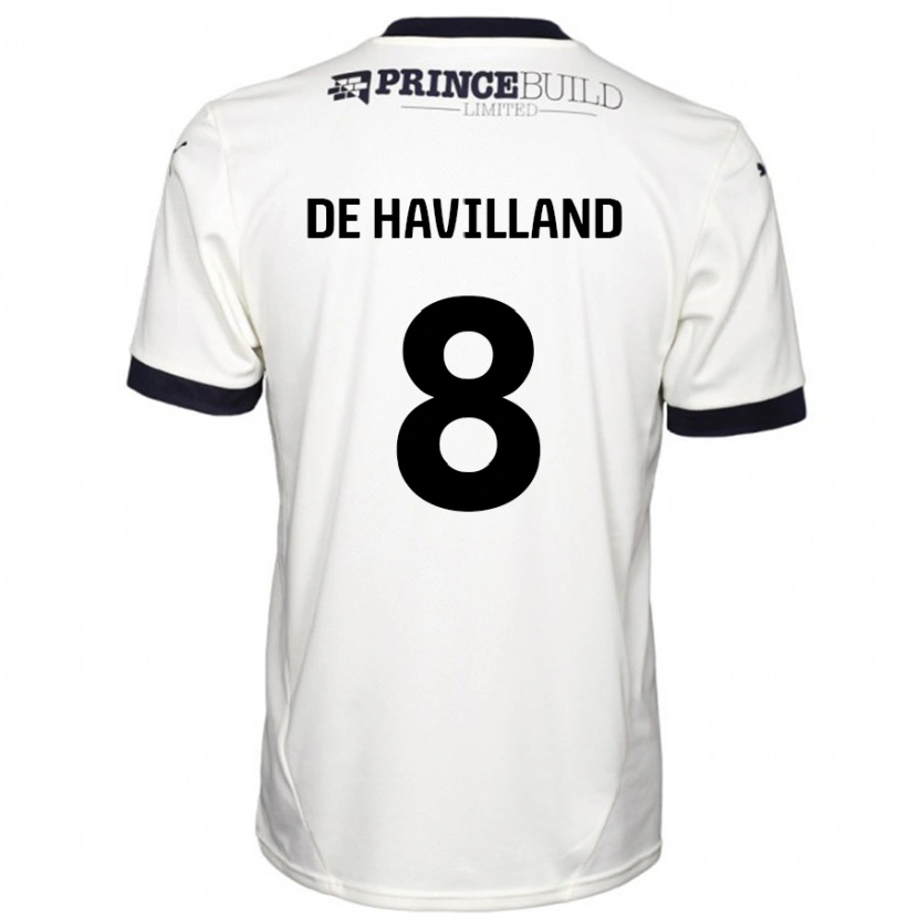 Danxen Enfant Maillot Ryan De Havilland #8 Blanc Cassé Noir Tenues Extérieur 2024/25 T-Shirt