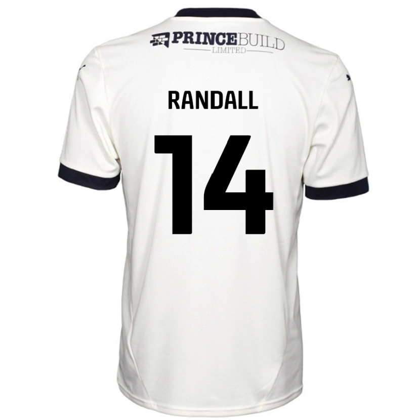 Danxen Enfant Maillot Joel Randall #14 Blanc Cassé Noir Tenues Extérieur 2024/25 T-Shirt