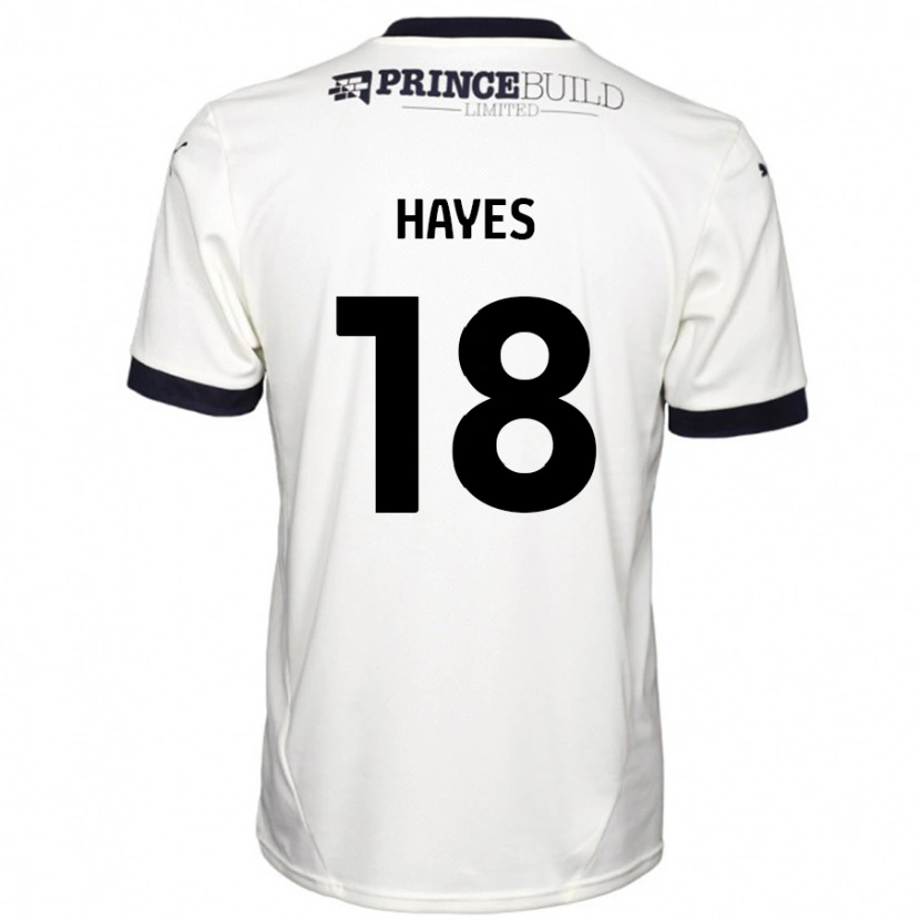 Danxen Enfant Maillot Cian Hayes #18 Blanc Cassé Noir Tenues Extérieur 2024/25 T-Shirt