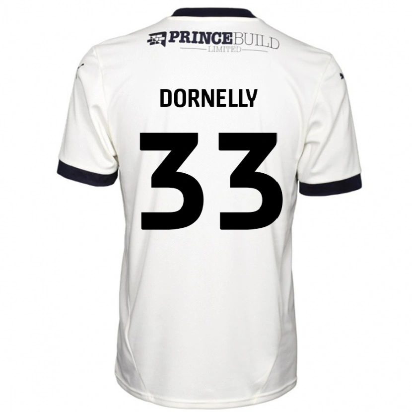 Danxen Enfant Maillot James Dornelly #33 Blanc Cassé Noir Tenues Extérieur 2024/25 T-Shirt