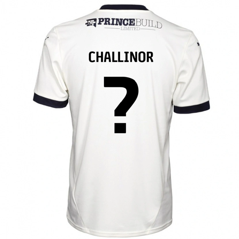 Danxen Enfant Maillot Ben Challinor #0 Blanc Cassé Noir Tenues Extérieur 2024/25 T-Shirt