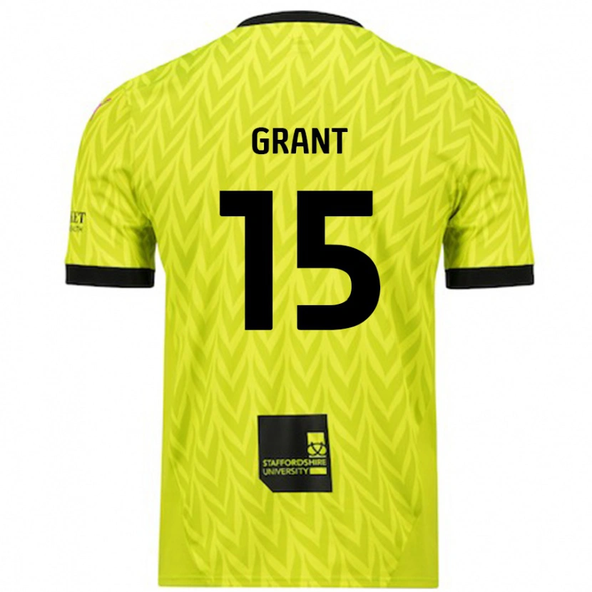 Danxen Enfant Maillot Conor Grant #15 Vert Fluo Tenues Extérieur 2024/25 T-Shirt