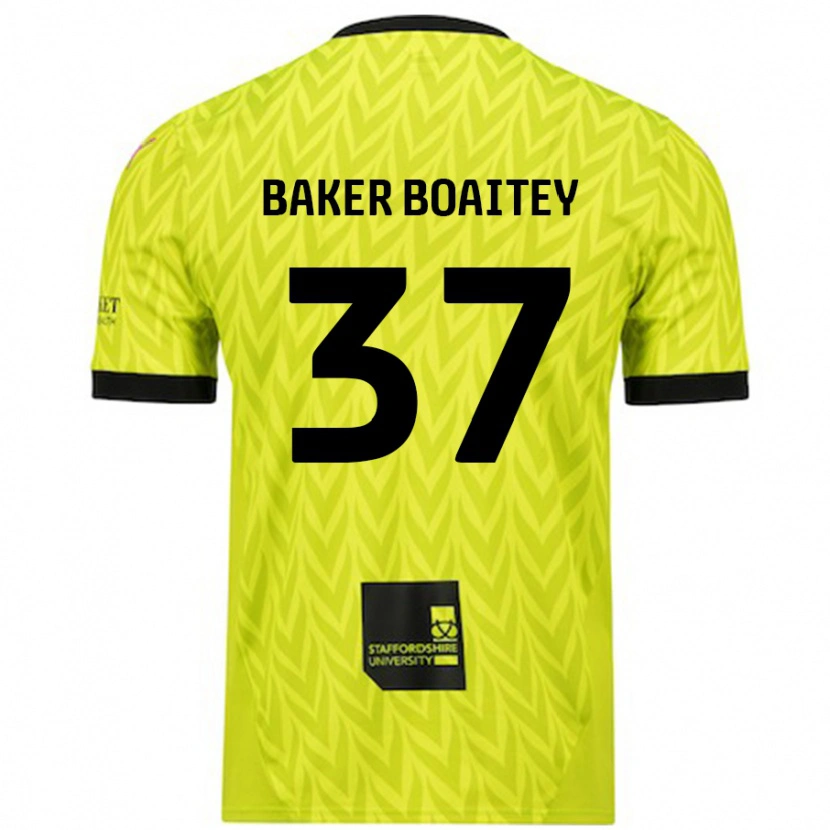 Danxen Enfant Maillot Benicio Baker-Boaitey #37 Vert Fluo Tenues Extérieur 2024/25 T-Shirt