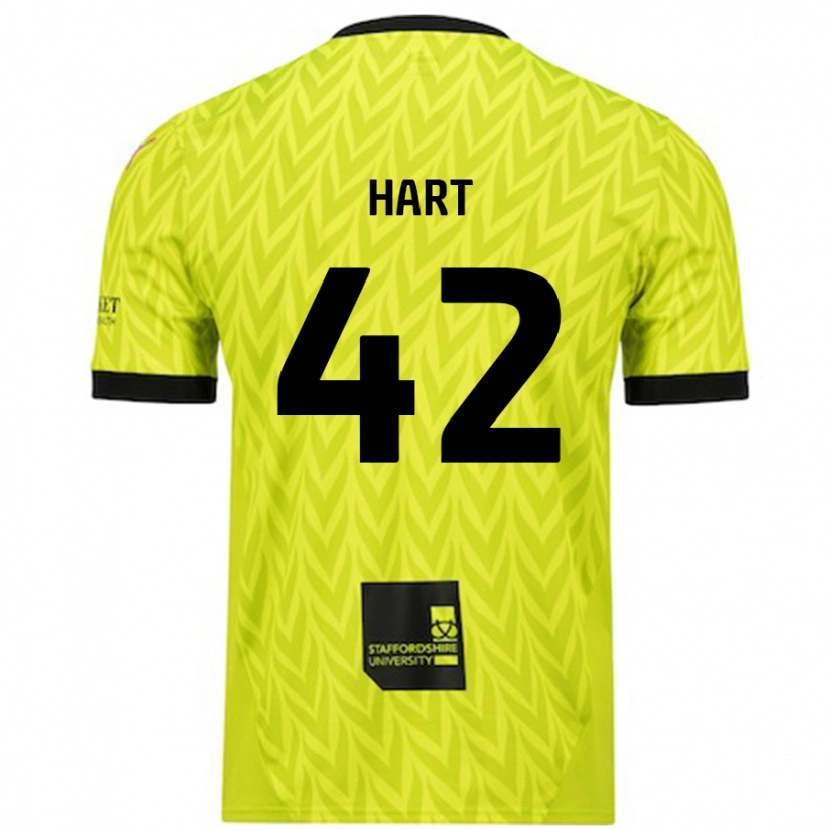 Danxen Enfant Maillot Sam Hart #42 Vert Fluo Tenues Extérieur 2024/25 T-Shirt