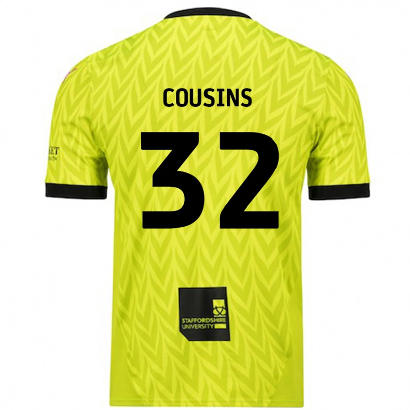 Danxen Enfant Maillot Logan Cousins #32 Vert Fluo Tenues Extérieur 2024/25 T-Shirt