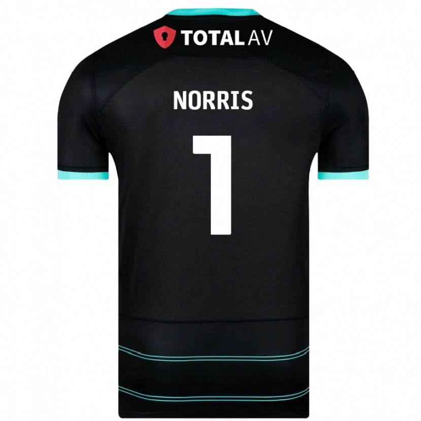 Danxen Enfant Maillot Will Norris #1 Noir Tenues Extérieur 2024/25 T-Shirt