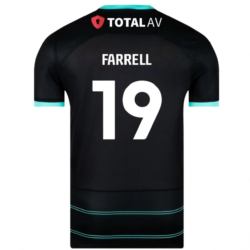 Danxen Enfant Maillot Jacob Farrell #19 Noir Tenues Extérieur 2024/25 T-Shirt