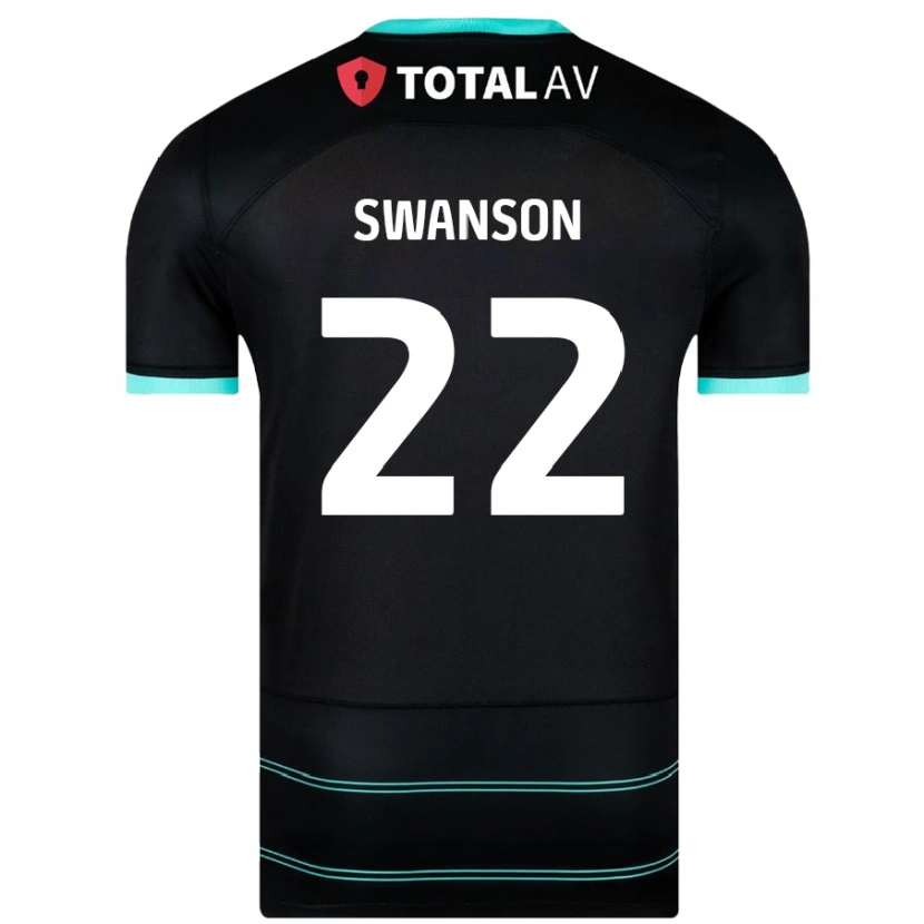 Danxen Enfant Maillot Zak Swanson #22 Noir Tenues Extérieur 2024/25 T-Shirt