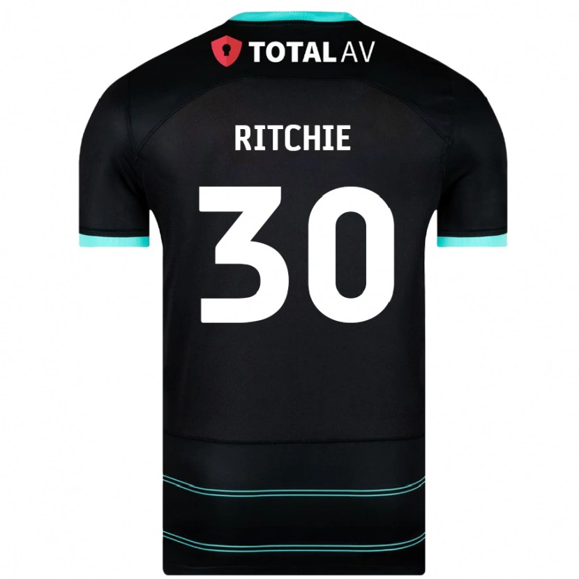 Danxen Enfant Maillot Matt Ritchie #30 Noir Tenues Extérieur 2024/25 T-Shirt