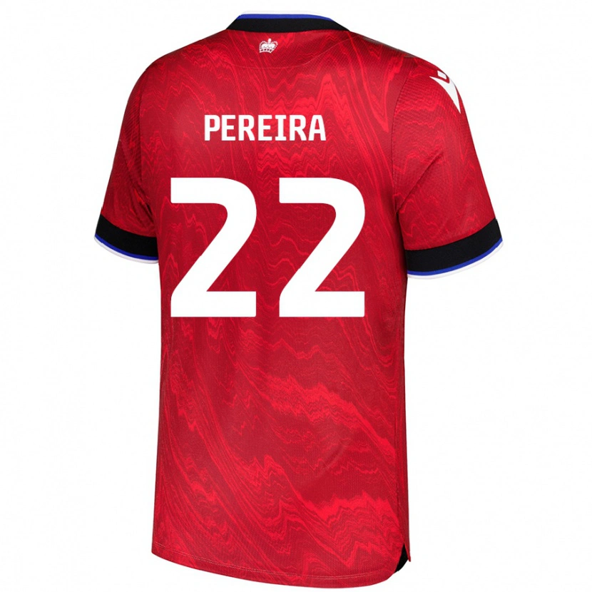 Danxen Enfant Maillot Joel Pereira #22 Rouge Noir Tenues Extérieur 2024/25 T-Shirt