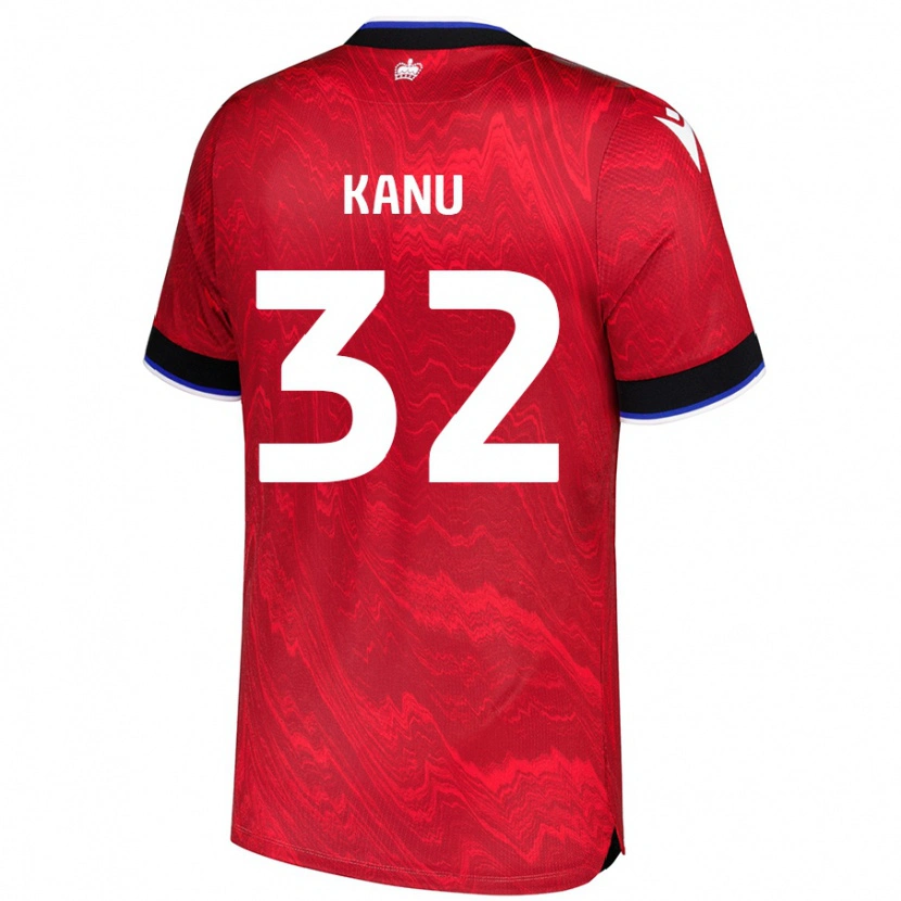 Danxen Enfant Maillot Abraham Kanu #32 Rouge Noir Tenues Extérieur 2024/25 T-Shirt