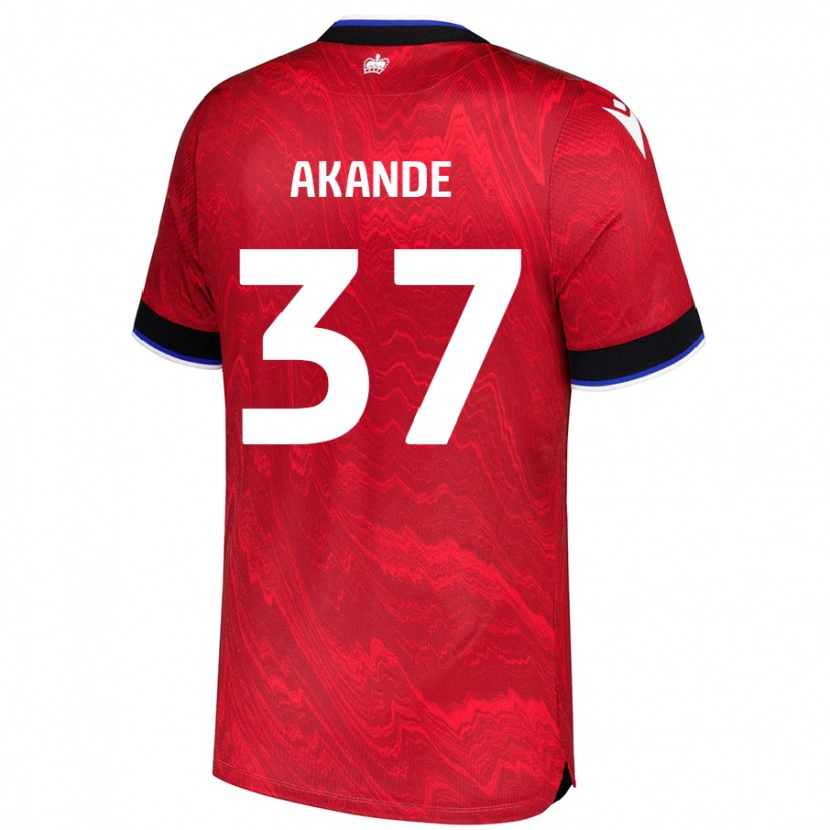 Danxen Enfant Maillot Adrian Akande #37 Rouge Noir Tenues Extérieur 2024/25 T-Shirt