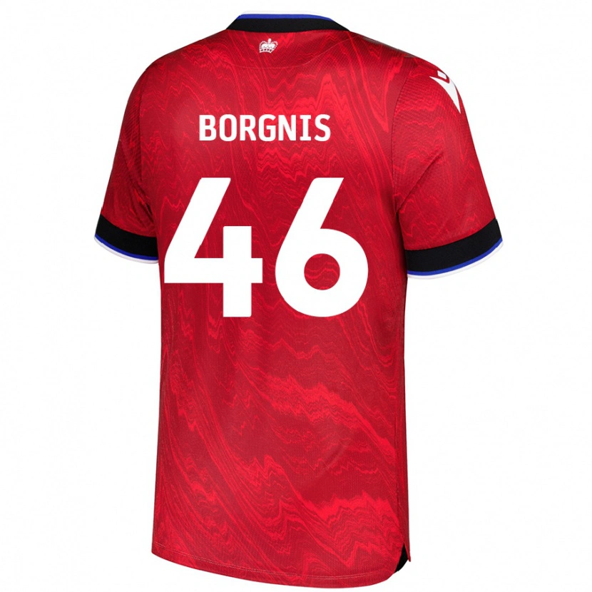 Danxen Enfant Maillot Jacob Borgnis #46 Rouge Noir Tenues Extérieur 2024/25 T-Shirt