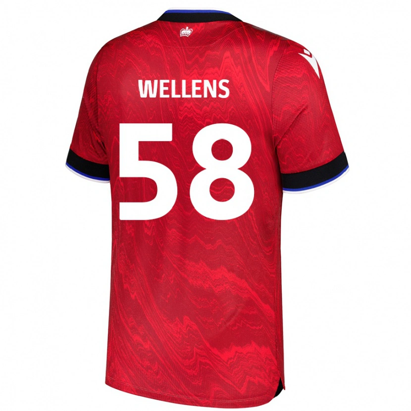 Danxen Enfant Maillot Charlie Wellens #58 Rouge Noir Tenues Extérieur 2024/25 T-Shirt