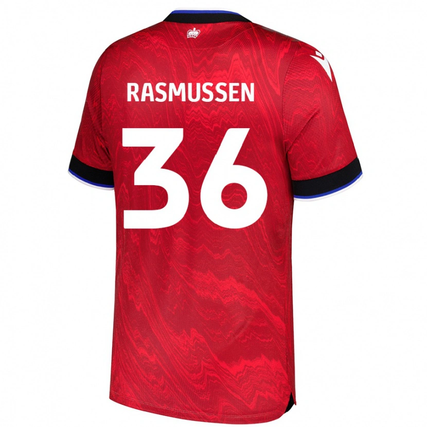 Danxen Enfant Maillot Tash Rasmussen #36 Rouge Noir Tenues Extérieur 2024/25 T-Shirt