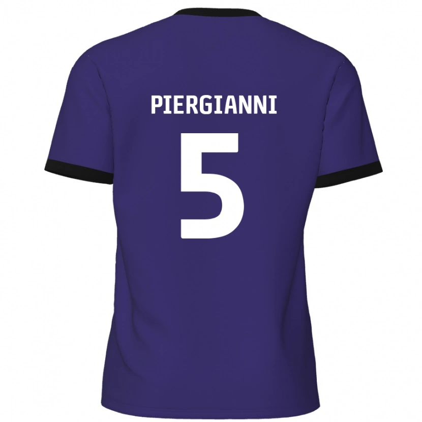 Danxen Enfant Maillot Carl Piergianni #5 Violet Tenues Extérieur 2024/25 T-Shirt