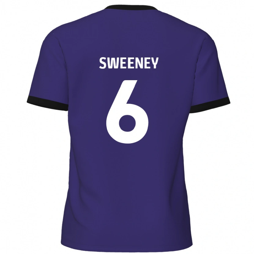 Danxen Enfant Maillot Dan Sweeney #6 Violet Tenues Extérieur 2024/25 T-Shirt