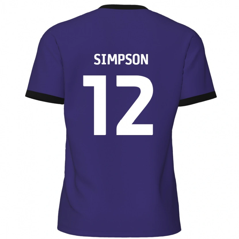 Danxen Enfant Maillot Tyreece Simpson #12 Violet Tenues Extérieur 2024/25 T-Shirt