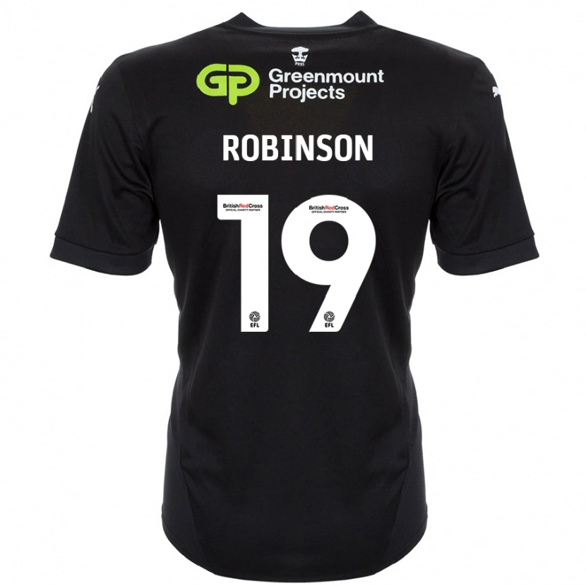 Danxen Enfant Maillot Luke Robinson #19 Noir Tenues Extérieur 2024/25 T-Shirt