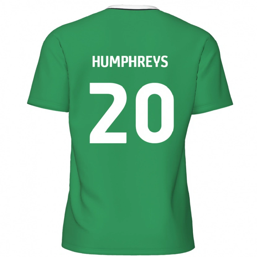 Danxen Enfant Maillot Cameron Humphreys #20 Rayures Blanches Vertes Tenues Extérieur 2024/25 T-Shirt