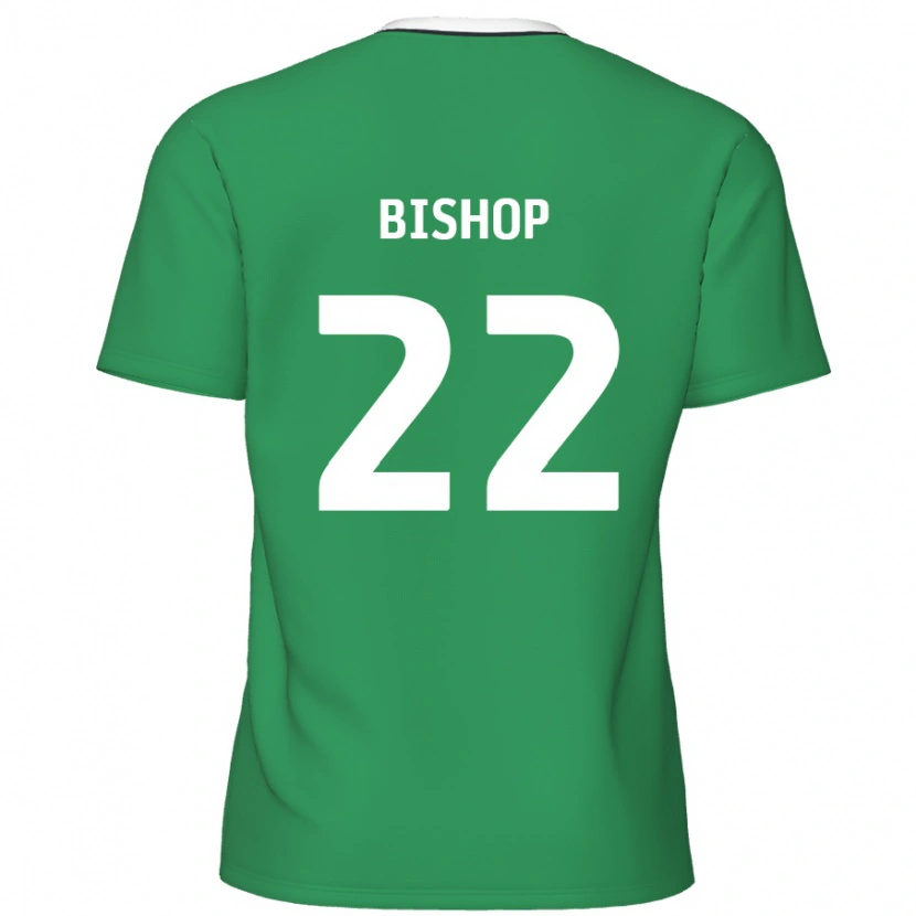 Danxen Enfant Maillot Nathan Bishop #22 Rayures Blanches Vertes Tenues Extérieur 2024/25 T-Shirt