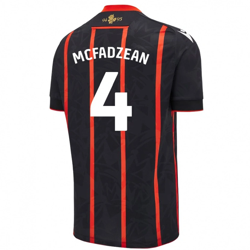 Danxen Enfant Maillot Kyle Mcfadzean #4 Noir Rouge Tenues Extérieur 2024/25 T-Shirt