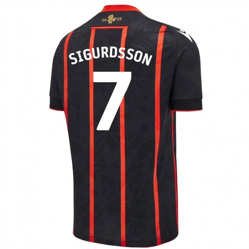 Danxen Enfant Maillot Arnór Sigurdsson #7 Noir Rouge Tenues Extérieur 2024/25 T-Shirt