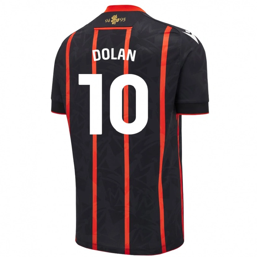 Danxen Enfant Maillot Tyrhys Dolan #10 Noir Rouge Tenues Extérieur 2024/25 T-Shirt