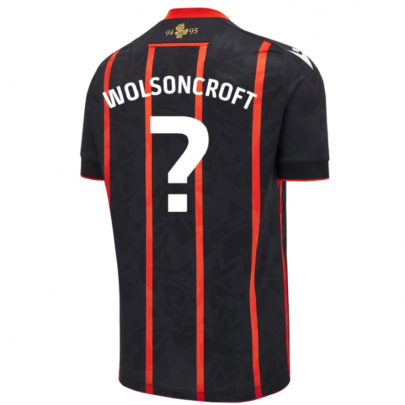 Danxen Enfant Maillot Blake Wolsoncroft #0 Noir Rouge Tenues Extérieur 2024/25 T-Shirt