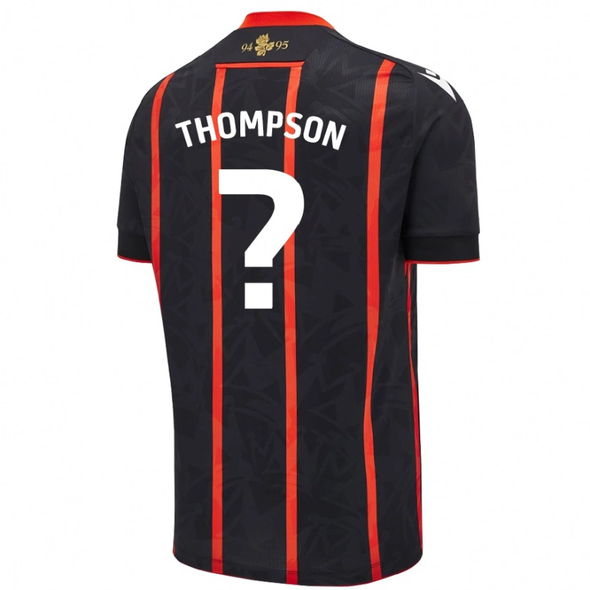 Danxen Enfant Maillot Luke Thompson #0 Noir Rouge Tenues Extérieur 2024/25 T-Shirt