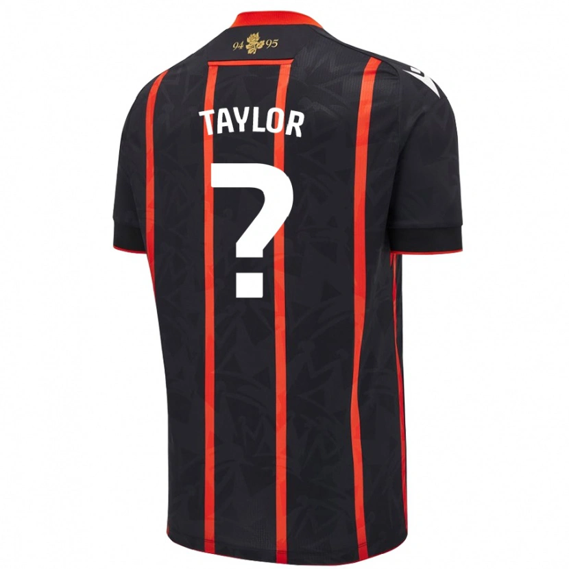 Danxen Enfant Maillot Bradley Taylor #0 Noir Rouge Tenues Extérieur 2024/25 T-Shirt