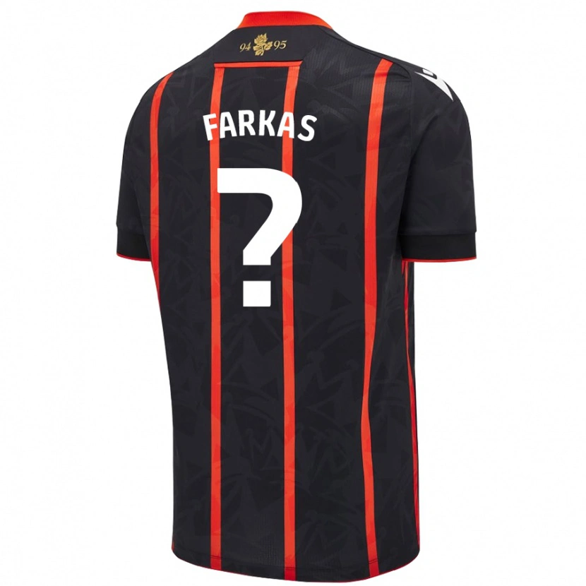 Danxen Enfant Maillot Patrik Farkas #0 Noir Rouge Tenues Extérieur 2024/25 T-Shirt