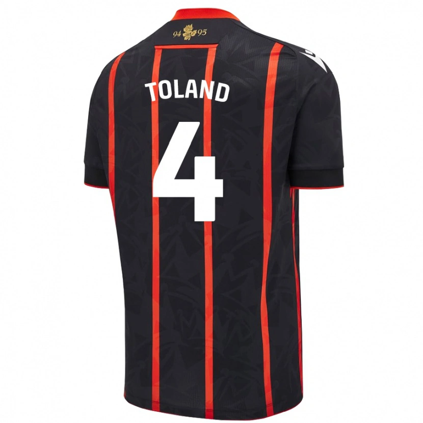 Danxen Enfant Maillot Tyler Toland #4 Noir Rouge Tenues Extérieur 2024/25 T-Shirt