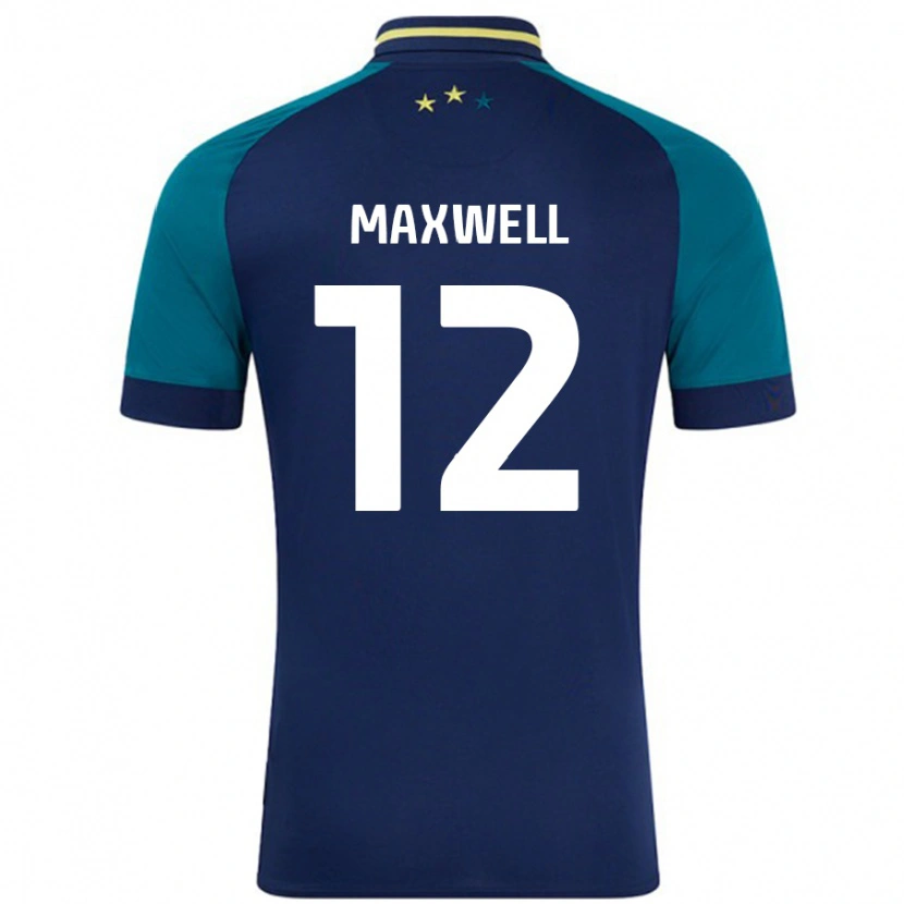 Danxen Enfant Maillot Chris Maxwell #12 Marine Vert Foncé Tenues Extérieur 2024/25 T-Shirt