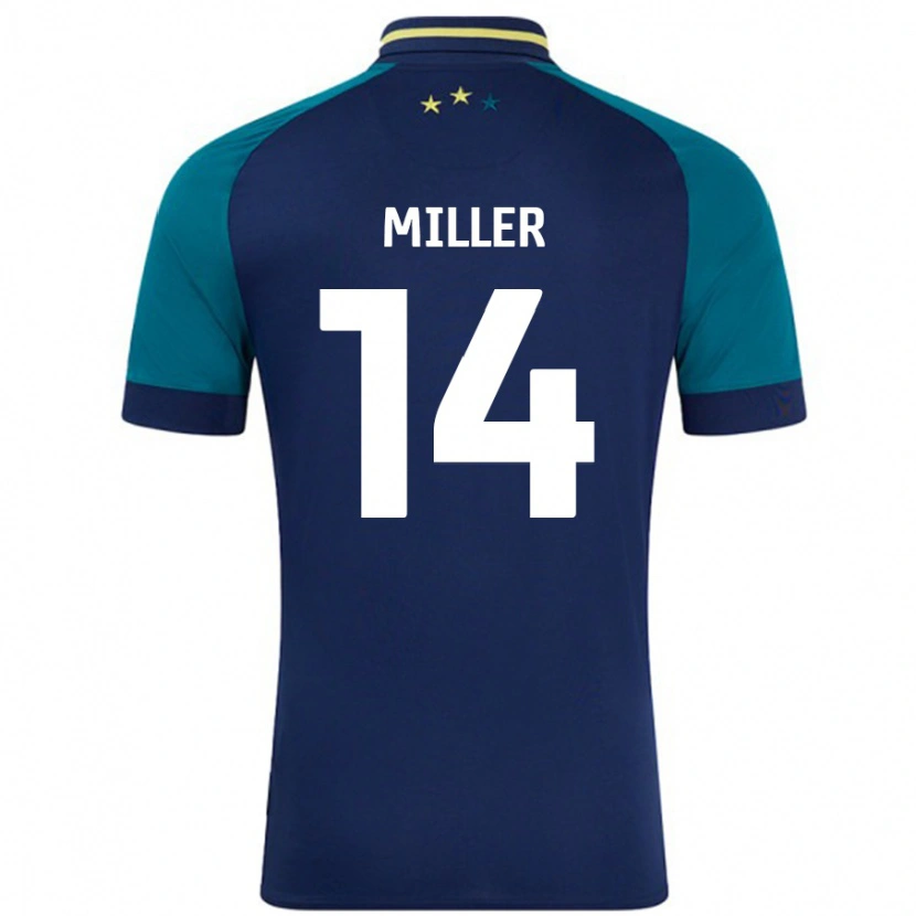 Danxen Enfant Maillot Mickel Miller #14 Marine Vert Foncé Tenues Extérieur 2024/25 T-Shirt