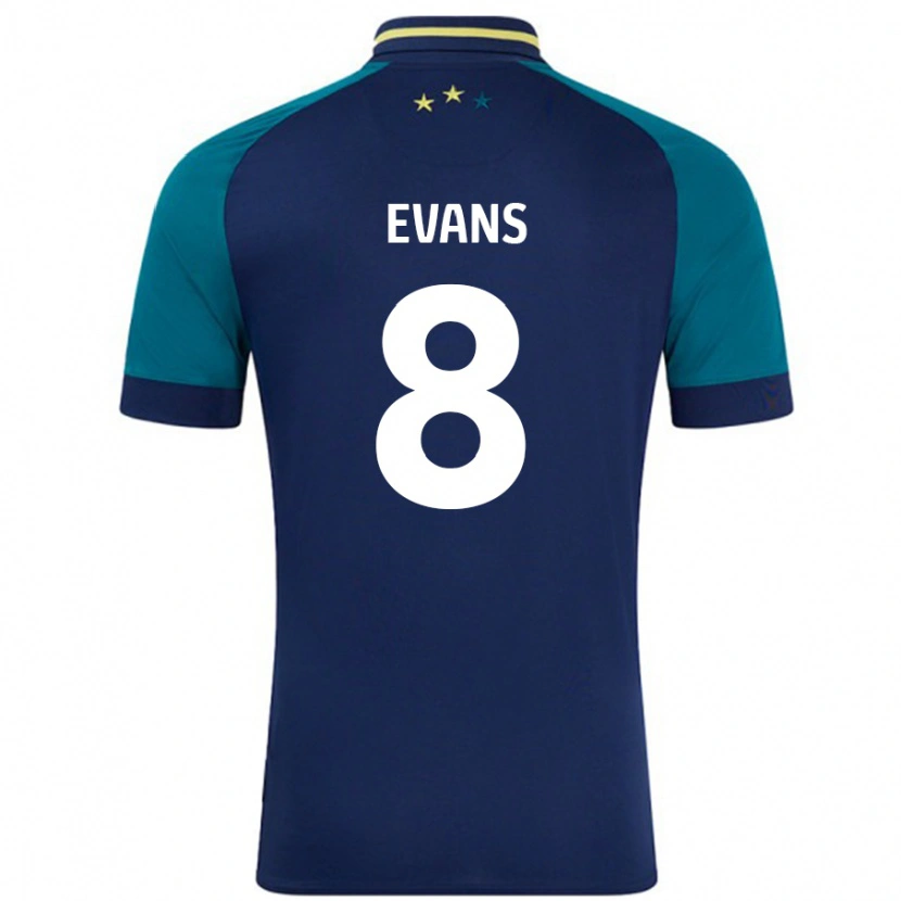 Danxen Enfant Maillot Charley Evans #8 Marine Vert Foncé Tenues Extérieur 2024/25 T-Shirt