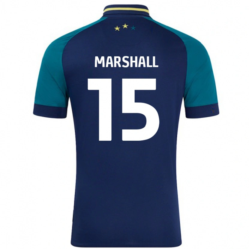 Danxen Enfant Maillot Georgia Marshall #15 Marine Vert Foncé Tenues Extérieur 2024/25 T-Shirt