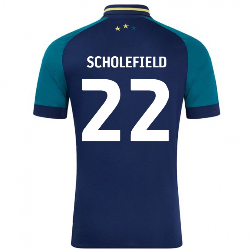 Danxen Enfant Maillot Lois Scholefield #22 Marine Vert Foncé Tenues Extérieur 2024/25 T-Shirt