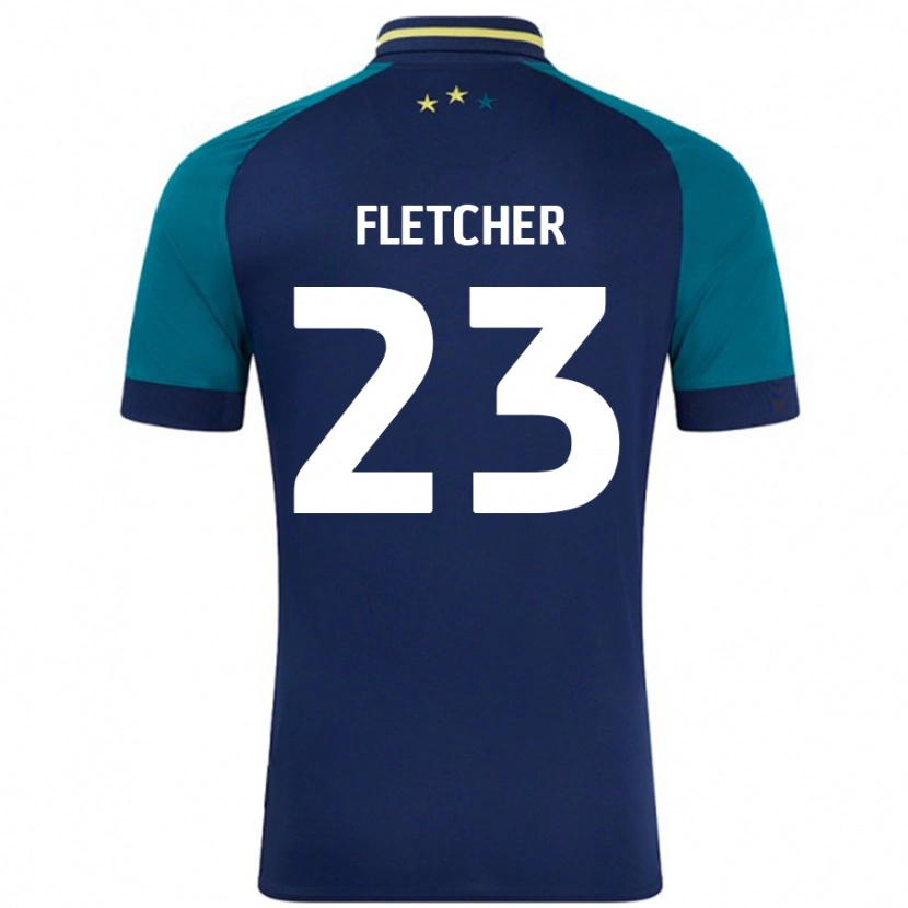 Danxen Enfant Maillot Serena Fletcher #23 Marine Vert Foncé Tenues Extérieur 2024/25 T-Shirt