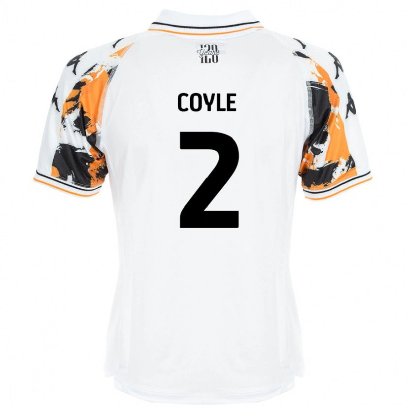 Danxen Enfant Maillot Lewie Coyle #2 Blanc Tenues Extérieur 2024/25 T-Shirt