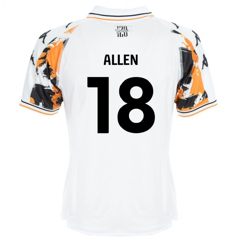 Danxen Enfant Maillot Aaliyah Allen #18 Blanc Tenues Extérieur 2024/25 T-Shirt