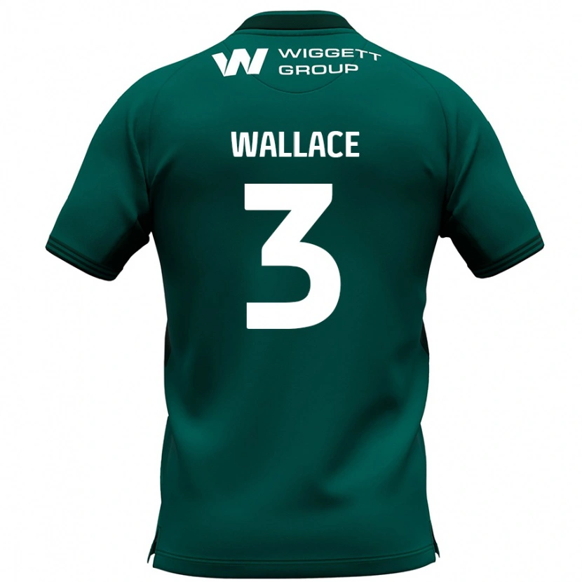 Danxen Enfant Maillot Murray Wallace #3 Vert Tenues Extérieur 2024/25 T-Shirt