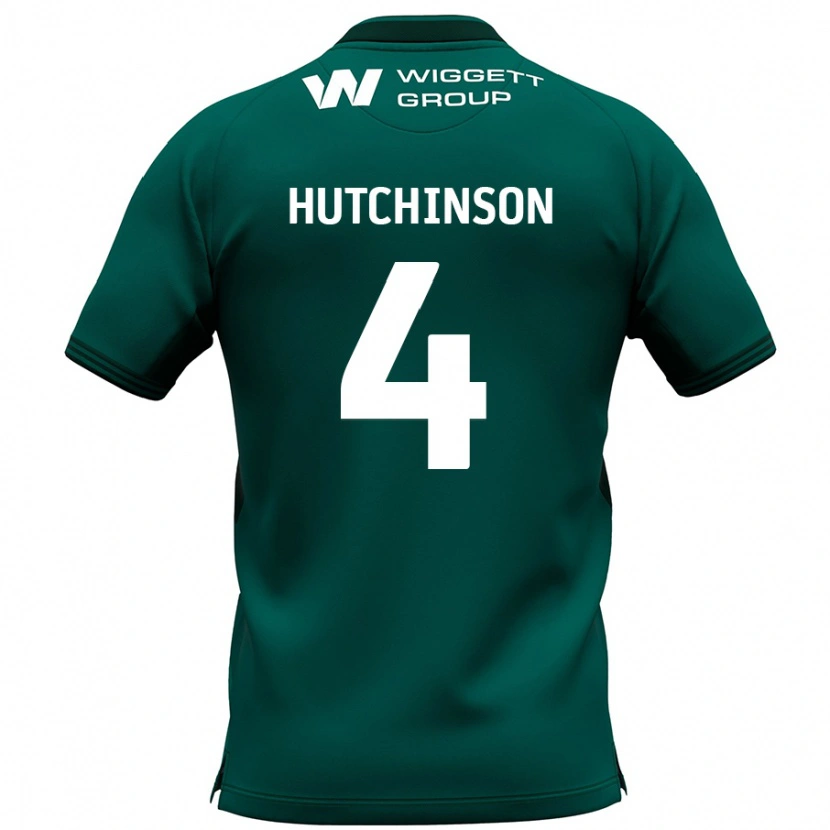 Danxen Enfant Maillot Shaun Hutchinson #4 Vert Tenues Extérieur 2024/25 T-Shirt