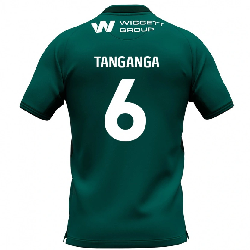 Danxen Enfant Maillot Japhet Tanganga #6 Vert Tenues Extérieur 2024/25 T-Shirt