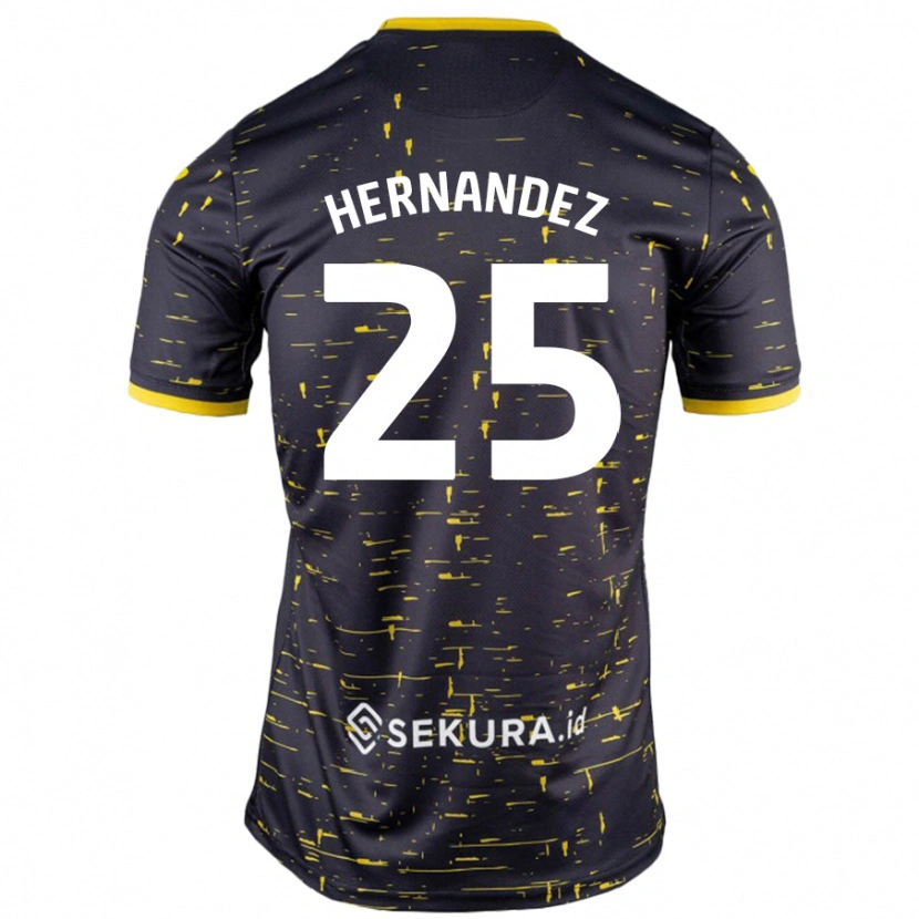 Danxen Enfant Maillot Onel Hernández #25 Noir Jaune Tenues Extérieur 2024/25 T-Shirt