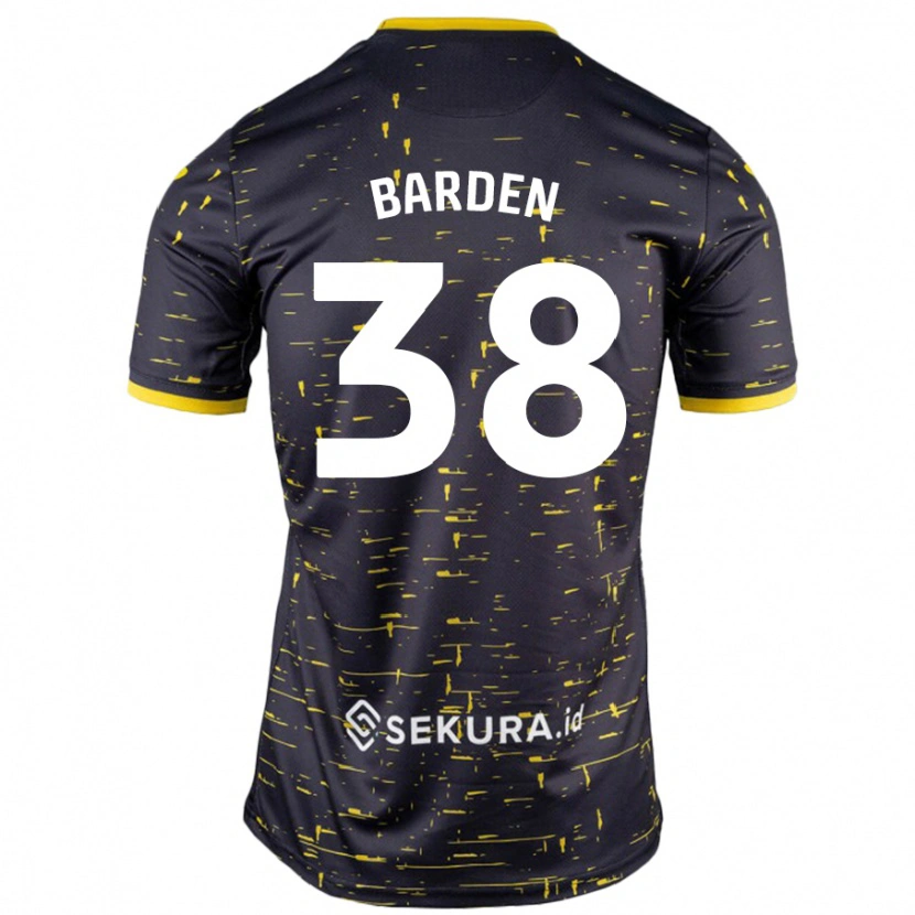 Danxen Enfant Maillot Daniel Barden #38 Noir Jaune Tenues Extérieur 2024/25 T-Shirt