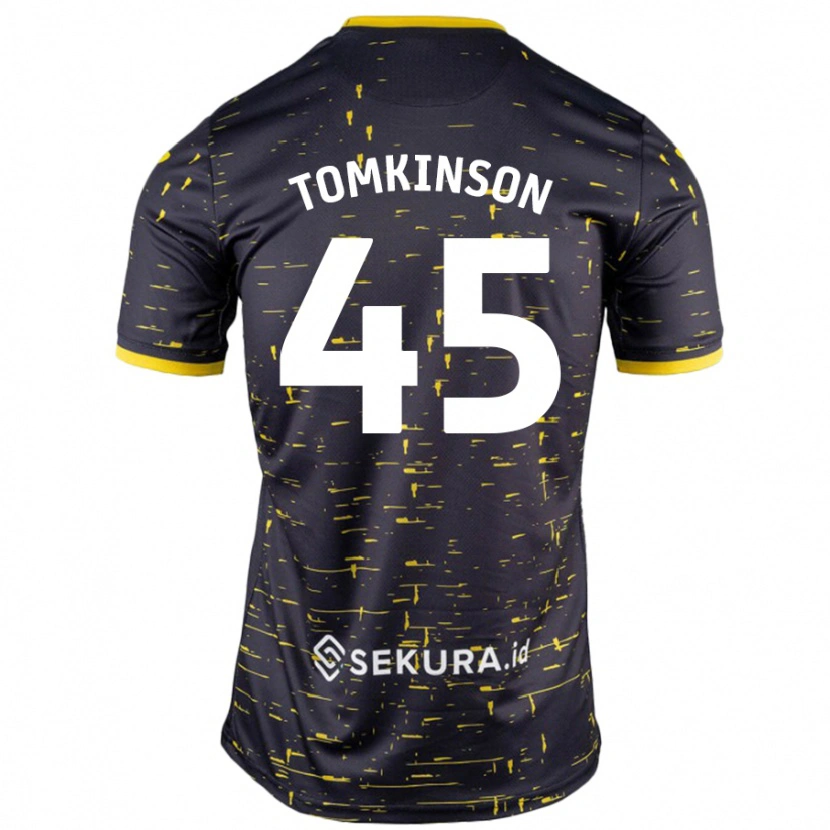 Danxen Enfant Maillot Jonathan Tomkinson #45 Noir Jaune Tenues Extérieur 2024/25 T-Shirt