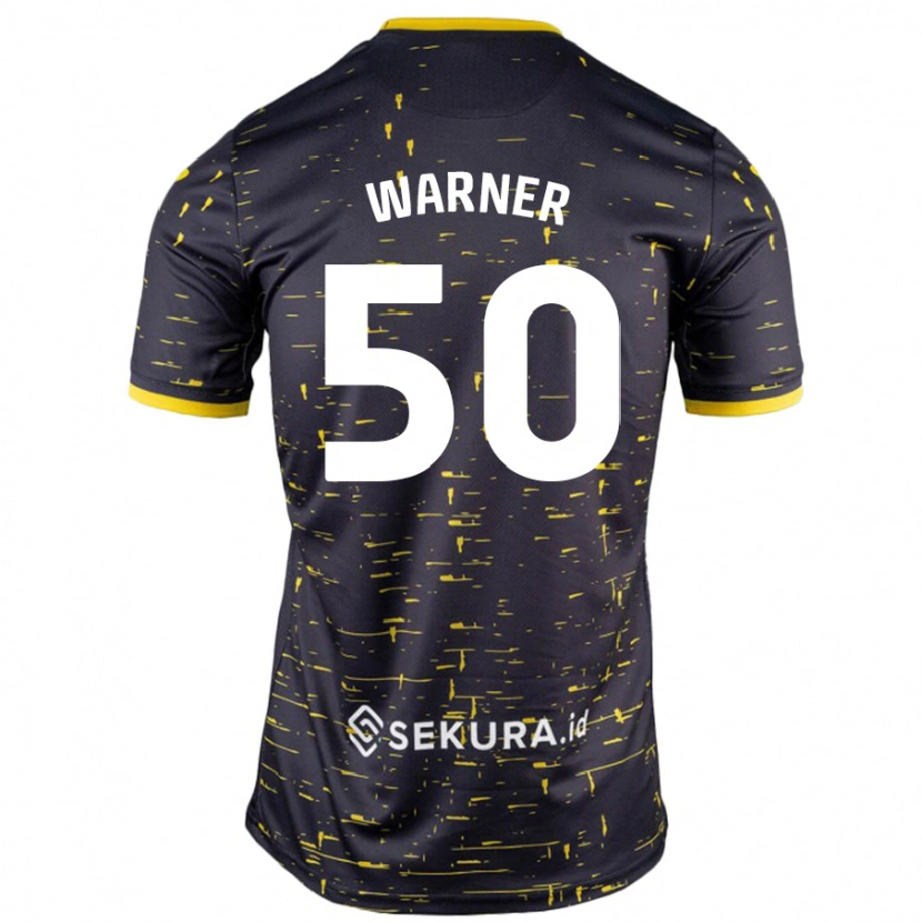 Danxen Enfant Maillot Jaden Warner #50 Noir Jaune Tenues Extérieur 2024/25 T-Shirt