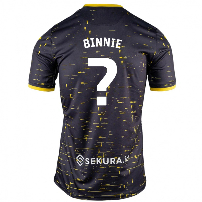 Danxen Enfant Maillot Ethan Binnie #0 Noir Jaune Tenues Extérieur 2024/25 T-Shirt